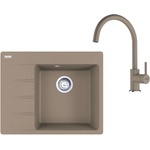 Franke - Кухненски комплект G269KA, мивка от фрагранит CNG 611-62 TL/7 и смесител FC 6018.424, цвят „кашмир 114.0700. 665 (114.0700.665)