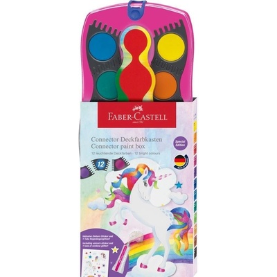 Vodové barvy Faber-Castell Connector Unicorn 12 barev, průměr 30 mm – Zboží Dáma