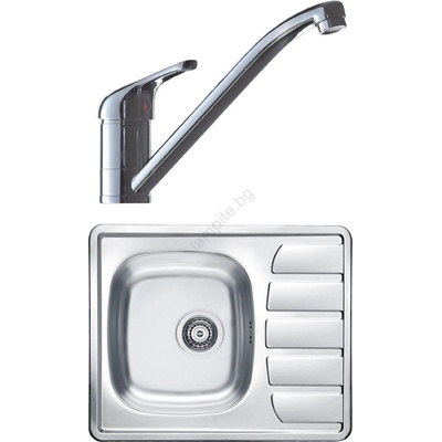 Alveus seta265 - Кухненска мивка zoom+смесител за мивка riviera 14, 8 см сатен/хром (av0145)