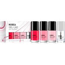 NOBEA Day-to-Day Dragonfruit #N07 6 ml + Pink rosé #N02 6 ml + Salmon nude #N62 6 ml + Top coat vrchný ochranný s leskom 6 ml