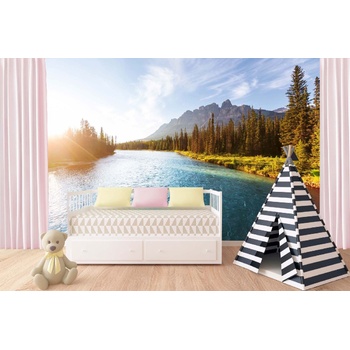 DIMEX ART s. r. o Самозалепваща се флизелинова фототапета замъкът, канада 375 x 250 см