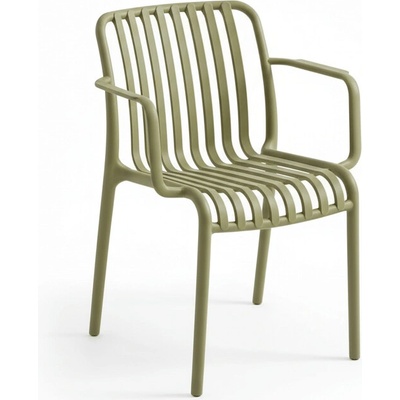 Textilomanie Plastová židle s područkami TREGO, zelená