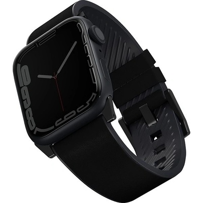 UNIQ strap Straden Apple Watch Series 4/5/6/7/SE 42/44/45mm. Leather Hybrid Strap black UNIQ-45MM-STRABLK