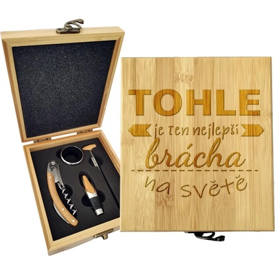 Sablio Dárková sada na víno Tohle je ten nejlepší brácha na světě: 147×168×49 mm