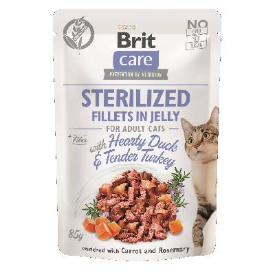 Brit Care Cat Fillets in Jelly Steril Duck&Turkey 85g