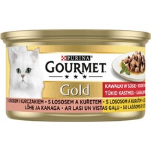 Gourmet Gold konzerva pro kočky losos kuře 85 g