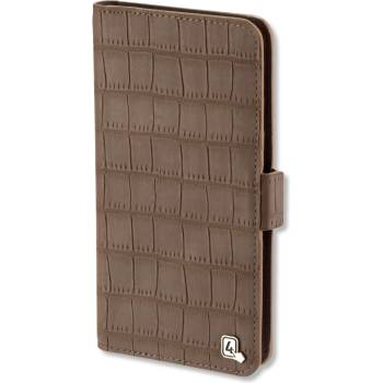 Image 1 of 4smarts Ultimag Book Norwalk Croco Case - универсален кожен калъф с магнитно захващане за смартфони до 5.8 инча (кафяв)
