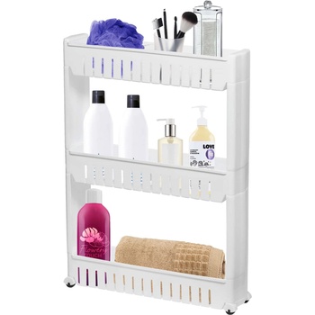 SPRINGOS шкаф с колелца, 3 рафта, бял (SPRI-HA1010)