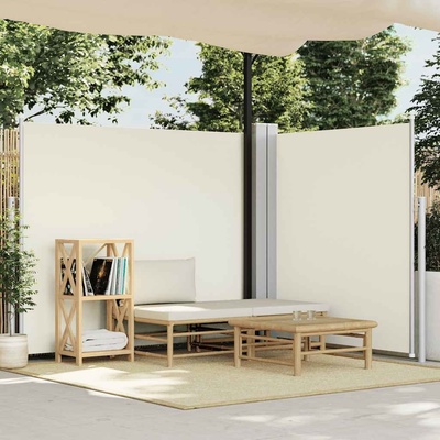 vidaXL Zatahovací boční markýza krémová 180 x 600 cm