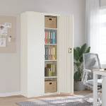 vidaXL Шкаф за папки бял 90x40x200 см стомана (339760)