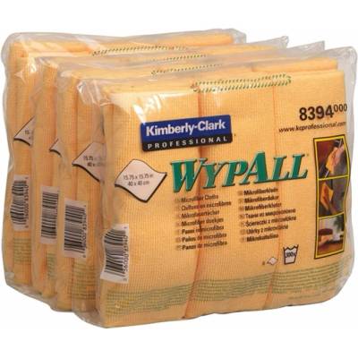Wypall Kimberly-Clark Микрофибърна кърпа WypAll 8394, 40 х 40 cm, жълта, 6 броя