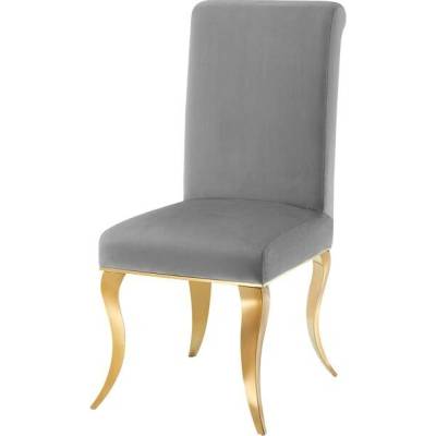 Bighome Modern Barock Deluxe Ze Sametu Se Zlatými Nohami Šedá