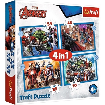 Trefl 34310 Avengers 4v1 35,48,54,70 dílků