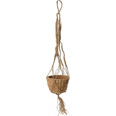 ProGarden ZÁVESNÝ Kvetináč Z MORSKEJ TRÁVY MAKRAMA 17X15 CM HNEDÁ