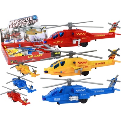 mamido Vrtuľník helikoptéra hliníkový záchranný s pohonom mix zvuk svetla