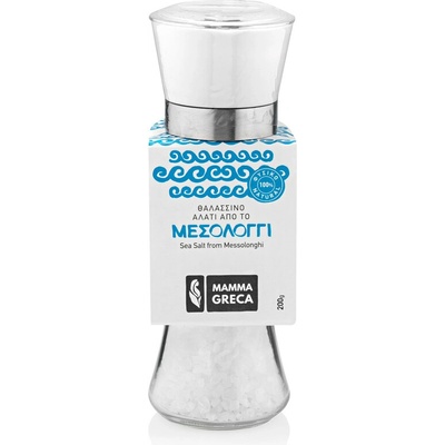 Mamma Greca hrubá morská soľ Messolonghi v mlynčeku 200 g