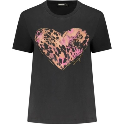 DESIGUAL Дамска тениска с къс ръкав desigual, Размер l, Цвят Черен (26swtk53_ne2001)