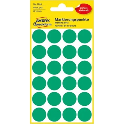 AVERY Етикет avery 3006 маркер 18 мм зелен 96 броя/опаковка (3006)