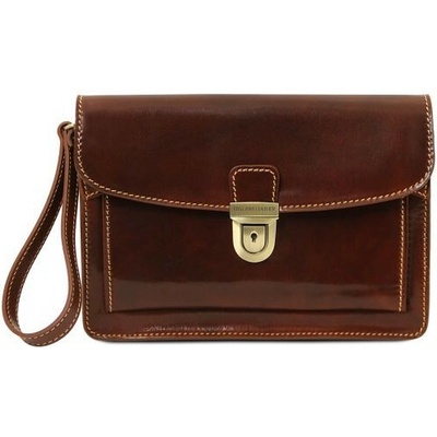 Tuscany Leather Pánska kožená taška/etue Max hnedá