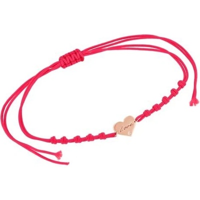 Eppi Povrázkový srdcový náramok s gravírovaním a diamantom Kia BR44607