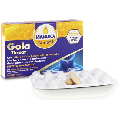 Optima Naturals Manuka Benefit за гърлото и гласа - 20 таблетки