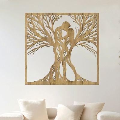 dřevo života Dřevěný strom SPOJENÍ Rozměry (cm): 80x80, Zvolte barvu dekoru: Dub zlatý