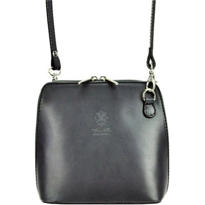 Diva kožená malá dámska crossbody kabelka tmavá sivá