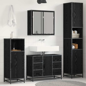 vidaXL Комплект мебели за баня 3 бр. Черния дъб 80 x 33 x 60 см (3402562)
