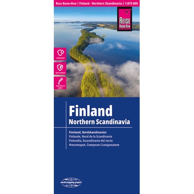 mapa Finland, Northern Scandinavia 1:875 t. Finsko voděodolná