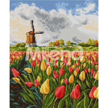 Milena Style Поляна от лалета - гоблен със схема конци dmc 1: 1