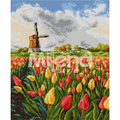 Milena Style Поляна от лалета - гоблен със схема конци dmc 1: 1