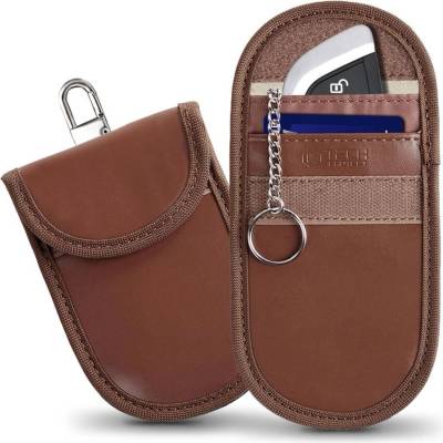 Tech-Protect Калъф за блокиране на RFID сигнал от Keyless Go ключ от Tech-Protect KLR100 Pouch - Espresso (5906302376193)