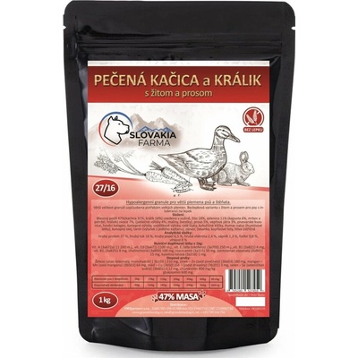 Slovakia Farma Pečená kačica a králik s žitom a prosom 27/16 1 kg