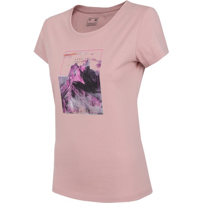 4F H4L22 TSD060 Dámske tričko LIGHT PINK