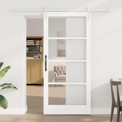 vidaXL Преплъзваща се врата ORKDAL Бяло 93 x 202 см (3331924)