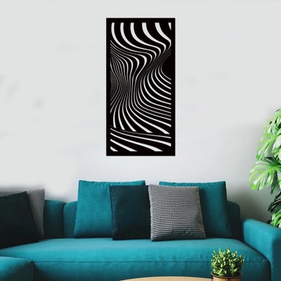 dřevo života Dřevěný dekorační panel VLNKY Rozměry (cm): 50x95, Zvolte barvu dekoru: Černá
