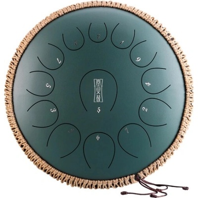 HLURU Huashu TY13-14 Jazykový buben 13 tónů 36cm G mixolydický (C-DUR) zelený