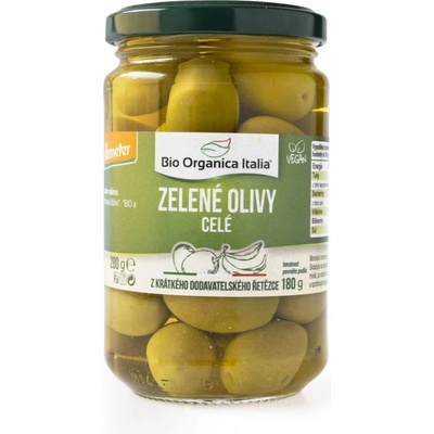 ORGANICA ITALIA Olivy zelené celé ve slaném nálevu 280 g