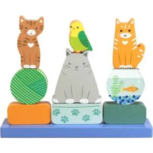 Orange Tree Toys Дървена низанка Orange Tree Toys - Kitty Stacker, котета (OTT12447)