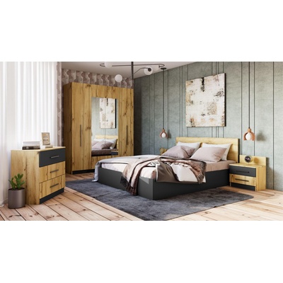 Спален комплект Денвър дъб крафт и антрацит