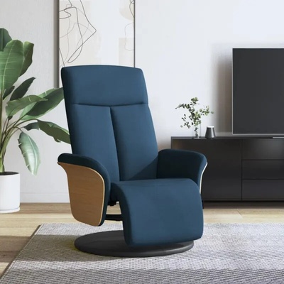 vidaXL 356528 Polohovací s podnožkou modré textil