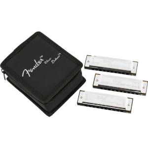 Fender Blues Deluxe Harmonica 3 pack with Case