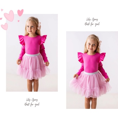 Lily Grey halenka s dlouhým rukávem a volánkem Pink