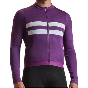 Rapha Фланелка с дълъг ръкав за колоездене Rapha Brevet Long Sleeve Merino Jersey III Cycling jersey - Blackberry / White (056-4330-0213)