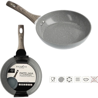 marka niezdefiniowana HLINÍKOVÁ PÁNEVKA 22 CM 2,5 MM S MARMOROVÝM POVRCHEM *7589