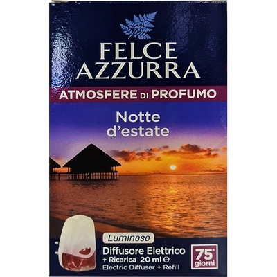 Felce Azzurra elektrický podsvícený osvěžovač vzduchu do zásuvky + náplň Notte d´estate 20 ml