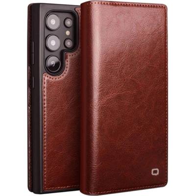 Qialino Кожен Калъф за Samsung S25 Ultra, Qialino Book Case, Кафяв (5966011327401)