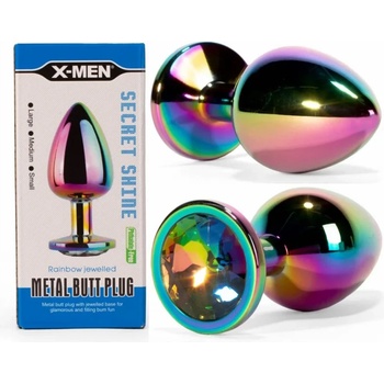 Image 1 of Метален плъг с вграден кристал, таен блясък, 8, 2см. - Secret Shine Rainbow (XMEN000137)