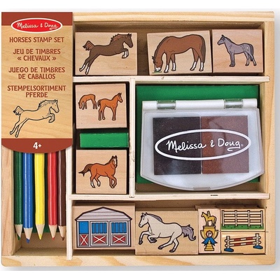 Melissa & Doug Dřevěná razítka Koně