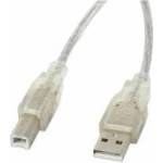 LANBERG USB A to USB B Cable Lanberg CA-USBA-12CC-0018-TR 1, 8 m 480 Mbit/s Transparent
